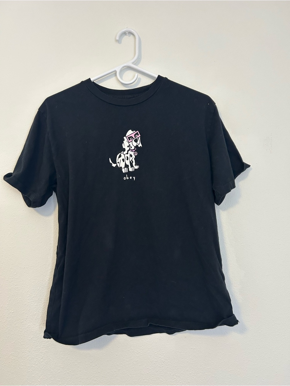 Obey Black Graphic Dalmatian Tee